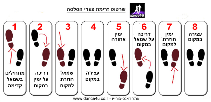 שרטוט סדר צעדי הסלסה